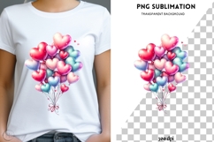 Valentine balloons png design for T-shirts Product Image 1