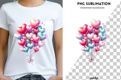 Valentine balloons png design for T-shirts Product Image 1