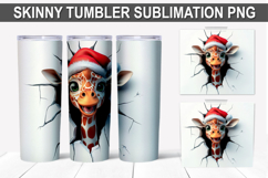 Christmas Giraffe Tumbler Wrap PNG - Festive Giraffe Design Product Image 1