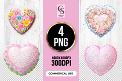 Floral Lace Heart Clipart Sublimation PNG Product Image 1