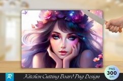 Cute Girl Cutting Board Sublimation Design Product Image 1