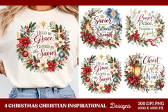 4 Christian Christmas PNG Designs, 4 Christian Inspirational Product Image 1