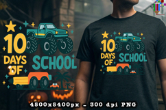 10 Days of School Monster Truck Sublimation Design Product Image 2