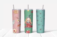 Christmas Girls Skinny tumbler wrap design Product Image 3
