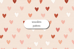Watercolor Heart Seamless Pattern, Red Pink Valentine Design Product Image 1
