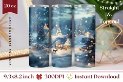 Winter Forest Tumbler Wrap, Christmas Tumbler Sublimation Product Image 1