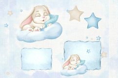 Newborn baby clipart, Cute little bunny vector file Product Image 2