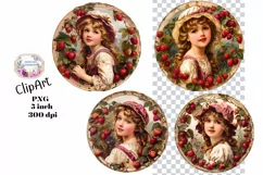 Strawberry, Strawberries, Ephemera, PNG, Clipart Product Image 1