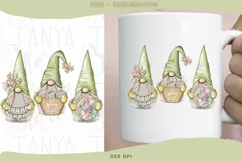 Trio Gnomes Png | Sublimation Design | Green Gnome Product Image 1