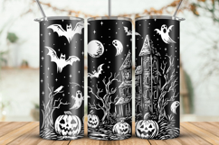 Tumbler laser svg| 20oz Tumbler Halloween Ghosts Bats wrap Product Image 1