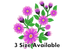 Purple Daisy Flower Embroidery Design Product Image 1