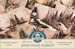 Whimsical Forest Digital Paper, Rose Gold Forest Journaling Product Image 1