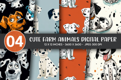 Cute Farm Animals Digital Paper Product Image 1