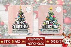 Pink Christmas Tree Money Card, Christmas Gift Cards PNG Product Image 1