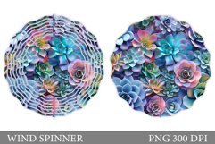 Succulents Wind Spinner. Floral Wind Spinner Design Product Image 1