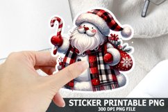 Christmas Santa Sticker| Christmas Sticker PNG Design Product Image 1