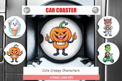 Car Coaster Cute Creepy Characters Product Image 1