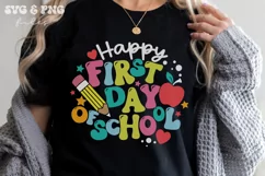 Happy First Day of School SVG, Back to School SVG for Shirt Product Image 1