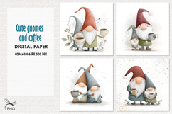 Cute christmas gnomes digital paper, background clipart Product Image 1