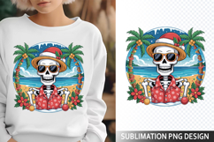 Funny Summer Skeleton Illustration - Sublimation PNG Design Product Image 1