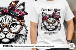 Stylish Cat Mom Illustration Bundle Mother&#039;s Day Sublimation Product Image 6