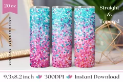 Confetty Tumbler Sublimation, Ombre Tumbler Wrap Design Product Image 1