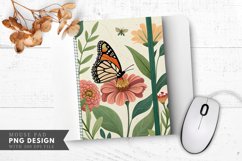 Butterfly Blossoms Nature Journal Mouse Pad PNG Design Product Image 1