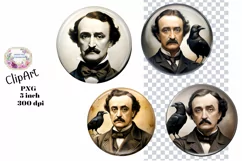 Edgar Allan Poe, Ephemera, PNG, Flower, Clipart Product Image 1