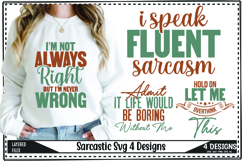 Funny Sarcastic Svg, Sarcasm Quotes Svg Designs Product Image 1