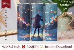 Christmas Tumbler Sublimation, Figure Skating Tumbler Design Product Image 1