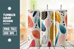 Abstract Shapes And Leaves Tumbler Wrap Sublimation Product Image 1
