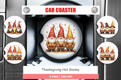 Thanksgiving Hat Gnome Car Coaster Product Image 1