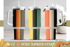 Retro Stripes Tumbler Print, Abstract 40 Oz Tumbler Product Image 1