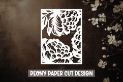 11 Peony Flowers Paper Cut Cards Template Product Image 2