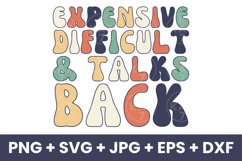 Retro Funny Expensive Difficult and Talks Back Humor SVG Product Image 1