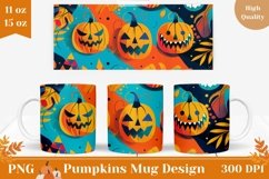 Halloween Pumpkins Mug Wrap Design, Halloween Coffee Mug Product Image 1