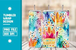 Watercolor Crown Background Tumbler Wrap Design Product Image 1