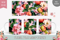 Nature Mug Template, Pink Flowers Mug Sublimation Product Image 1