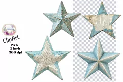 Ephemera, Mixed Media, Stars, PNG, Junk Journal, Clipart Product Image 1