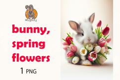 bunny, spring flowers, cupcake Product Image 1