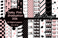 Graduation 2026 baby pink digital papers Product Image 1