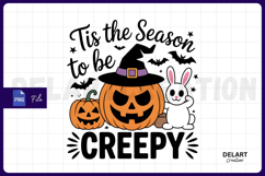 Tis The Season To Be Creepy Halloween Bunny Sublimation PNG Product Image 1