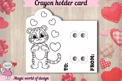 Valentine's Day tiger with heart Coloring Crayon Holder Product Image 2