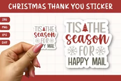 Printable Christmas Thank You Sticker | Tis The Season Product Image 1