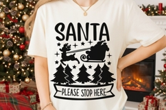 Santa Please Stop Here Svg, Christmas Vibes Svg. Product Image 2