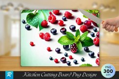 Wild Berries and Mint Leaves Cutting Board PNG Design Product Image 1