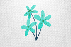 Blue Green Petal Floral Embroidery Design File Product Image 1