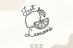 Just Lemons SVG | Lemon Illustration Word Art | Citrus Quote Product Image 1