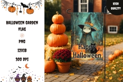 Cartoon Ghost Garden Flag, Art Halloween Garden Flag Product Image 1