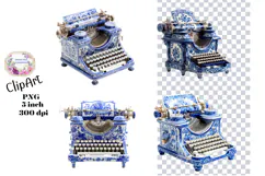 Blue Toile, Ephemera, PNG, Clipart, Junk Journal, flowers Product Image 1